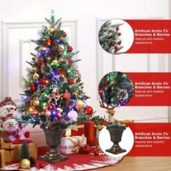 3ft Pre-Lit Snow Flocked Artificial Christmas Tree With 70 LED Lights, Battery Timer, Potted Base -Northlight Sale GUEST de7c4f0b c52f 456d 9061 167cbe6e72a3