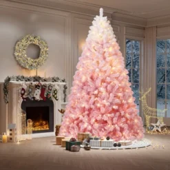 Prelit Pink Snow Flocked Christmas Tree, Warm LED Lights, Gradient Branches, Sturdy Metal Stand, Holiday Decor For Home Office Party 13 Prelit Pink Snow Flocked Christmas Tree, Warm LED Lights, Gradient Branches, Sturdy Metal Stand, Holiday Decor For Home Office Party -Northlight Sale GUEST de9f94ad 0c15 42ca 8396 e517f52315fe