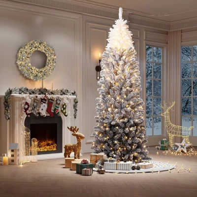 4.5/6/7.5/9 FT Artificial Christmas Tree, Christmas Tree With Decoration, Metal Base Easy Assembly For Home, Office, Party, Holiday Decor 5 4.5/6/7.5/9 FT Artificial Christmas Tree, Christmas Tree With Decoration, Metal Base Easy Assembly For Home, Office, Party, Holiday Decor - Image 3