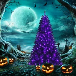 Tangkula Artificial Tree, Black Halloween Tree W/ Purple LED Lights -Northlight Sale GUEST e028aaff a56c 4c2f 9309 cb4382edf186