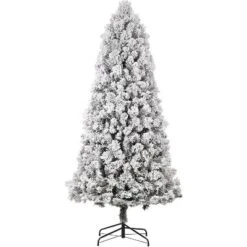 Artificial Christmas Tree With White Lights & Foldabe Metal Stand, Flocked Christmas Pine Trees For Home, Holiday Decoration -Northlight Sale GUEST e180f98d 4f6c 470e 84e4 cd4b201e4a90