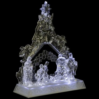 Northlight LED Lighted Nativity Scene In Stable Acrylic Christmas Decoration - 10.75" 5 Northlight LED Lighted Nativity Scene In Stable Acrylic Christmas Decoration - 10.75" - Image 3