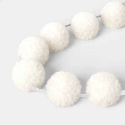 72" Christmas All White Poms Garland Ivory - Wondershop™ 4 72" Christmas All White Poms Garland Ivory - Wondershop™ - Image 2