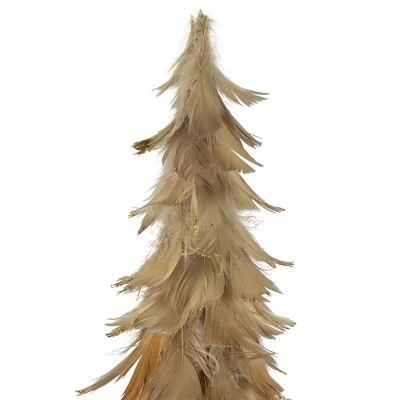 Northlight Feather Layered Cone Tree Christmas Decoration - 19.5" - Moss Green And Brown 5 Northlight Feather Layered Cone Tree Christmas Decoration - 19.5" - Moss Green And Brown - Image 3