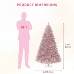 Pre-Lit Rose Gold Christmas Tree — 150 Warm White LEDs, Sparkling Tinsel, Sturdy Metal Stand, Indoor Holiday Accent -Northlight Sale GUEST e7380ab6 ca5a 4601 8bdc fc67904db3b0