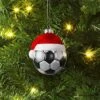 4" Christmas Glass Santa Hat Soccer Ball Ornament - Wondershop™ -Northlight Sale GUEST e80ce848 de89 43ba 90d6 731d1c68b12e