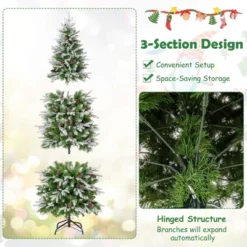 Costway 6/7.5/9 FT Flocked Christmas Tree With 671/913/1310 PE PVC Branch Tips 280/350/470 Warm White LED Lights 19 Costway 6/7.5/9 FT Flocked Christmas Tree With 671/913/1310 PE PVC Branch Tips 280/350/470 Warm White LED Lights -Northlight Sale GUEST e84357f5 ebb4 44df a352 568d70fd723f