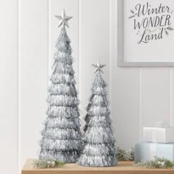 2pk Christmas 18" And 12" Tinsel Trees - Wondershop™