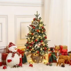 Homhougo 3FT 2-Pack Tabletop Flocked Christmas Trees With Cloth Bag Base, Small Decor For Office Or Entry -Northlight Sale GUEST ea923860 2466 4ba7 9852 9987a61780d1