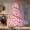 7.5FT White Pre-Lit Christmas Tree, Artificial Christmas Tree With 2 Color Lights And Foldable Metal Base, Holiday Decoration For Indoor Outdoor -Northlight Sale GUEST eb2323d9 6567 4c3e a03c 4e956f6ea93f