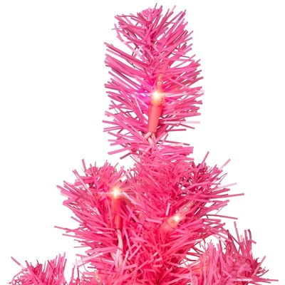 Northlight Pre-Lit Tinsel Artificial Christmas Tree - 3' - Pink - Clear Lights 6 Northlight Pre-Lit Tinsel Artificial Christmas Tree - 3' - Pink - Clear Lights - Image 4