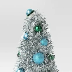 8" Christmas Tinsel Tree With Flower - Wondershop™ -Northlight Sale GUEST ec89211a 1e8c 4dbe 956a 41b647458b5e