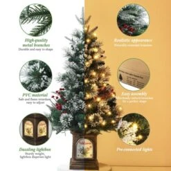 Homhougo 3FT 2-Pack Mini Flocked Christmas Trees With Vintage Bells Base, Holiday Accent For Indoor Or Porch -Northlight Sale GUEST ed070522 0240 4e7e ab06 6590db8b98d8