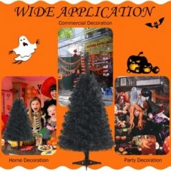 Tangkula 3 Ft Black Artificial Tree Unlit Halloween And Christmas Decoration Tree Compact Festival Party Supplies Black/Pink -Northlight Sale GUEST ed996c11 ae25 4ef8 b743 c792d18d833e