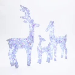 LuxenHome 3-Piece Multi-Color Snowflake Deer Family Outdoor Holiday Decoration With 340 Lights White, Multi -Northlight Sale GUEST eda2432f 19d7 4d53 9619 d1f0eb2a5fcb