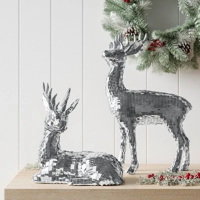 Christmas Silver Standing Deer Decor - Wondershop™ 3 Christmas Silver Standing Deer Decor - Wondershop™
