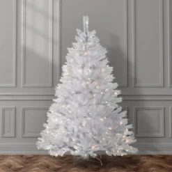 National Tree Company 6ft National Christmas Tree Company Pre-Lit Winchester White Pine Hinged Artificial Christmas Tree With Silver Glitter & 350 Clear Lights -Northlight Sale GUEST eed8196b f427 45fb 97fa 8c6a5b3cc6c2