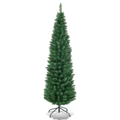 Costway 5'/6'/7'/8' /9' PVC Artificial Pencil Christmas Tree Slim Green -Northlight Sale GUEST efd66806 7ae6 4196 b317 e682baaf9f5a