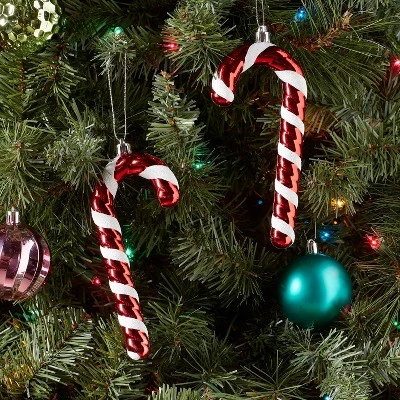 2ct Candy Cane Christmas Tree Ornament Set Red/White - Wondershop™ 3 2ct Candy Cane Christmas Tree Ornament Set Red/White - Wondershop™