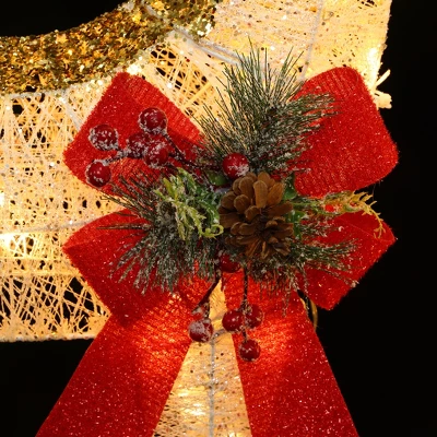 LuxenHome Lighted White & Gold Glitter Deer Family Set, Indoor/Outdoor Christmas Decoration White, Gold, Red, Green 12 LuxenHome Lighted White & Gold Glitter Deer Family Set, Indoor/Outdoor Christmas Decoration White, Gold, Red, Green - Image 10