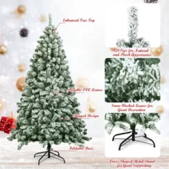 Costway 6FT Snow Flocked Artificial Christmas Tree Hinged W/928 Tips And Foldable Base 17 Costway 6FT Snow Flocked Artificial Christmas Tree Hinged W/928 Tips And Foldable Base -Northlight Sale GUEST f45210f5 f5f4 4e1e 9a70 a247b31491ac