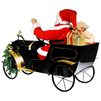 Northlight Animated And Musical Santa Driving Vintage Car Christmas Decoration - 31" 8 Northlight Animated And Musical Santa Driving Vintage Car Christmas Decoration - 31" - Image 6