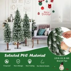 Costway Pre-Lit Christmas Tree Set Of 3 Slim Artificial Lighted Xmas Decoration 3/4/5 FT -Northlight Sale GUEST f60dde8e 3c33 40fb 832d e520cf77cba1