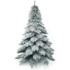Costway 7.5 Ft Snow Flocked Artificial Christmas Tree Hinged Alaskan Pine Tree Holiday