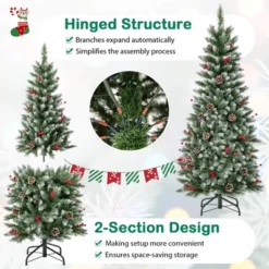 Costway 5 FT Pre-Lit Artificial Christmas Tree With 408 Snowy Branch Tips 250 LED Lights -Northlight Sale GUEST f92ab982 3807 486b 9fb9 b1e771e7c6b4