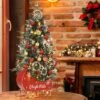 Homfan Pre-installed Lighted Christmas Tree, Snowflake Christmas Tree, Sleigh Base, Artificial Christmas Tree For Home Decoration -Northlight Sale GUEST f9af7454 d230 4949 8a2c 2d2cc5ab969c