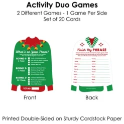 Big Dot Of Happiness Ugly Sweater - 2-in-1 Holiday And Christmas Party Cards - Activity Duo Games - Set Of 20 -Northlight Sale GUEST fa2ef30f 3187 4863 a999 d231e2a9dccd