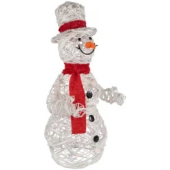 Northlight Lighted Glittered Rattan Snowman Outdoor Christmas Decoration - 28" - Clear Lights -Northlight Sale GUEST fcf7beeb 440a 4671 8783 e61129740f0f