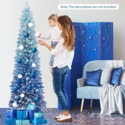 Costway 6/7 FT Blue Gradient Snow Flocked Artificial Christmas Tree With 435/725 Lush Branch Tips 16 Costway 6/7 FT Blue Gradient Snow Flocked Artificial Christmas Tree With 435/725 Lush Branch Tips -Northlight Sale GUEST fd780671 0d17 49c1 8b49 5e3a56dbc0a1
