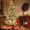 Costway 6/7 FT Pre-Lit Flocked Christmas Tree Hinged Xmas Decoration With 250/300 LED Lights -Northlight Sale GUEST ff30f6de 96f2 481d 86cb 05281825581a